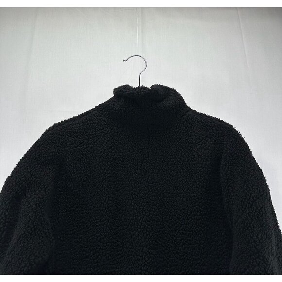 LNA Clothing Sweatshirt Womens S Deep Pile Fleece 1/4 Zip Pullover Jumper Black - Picture 5 of 9